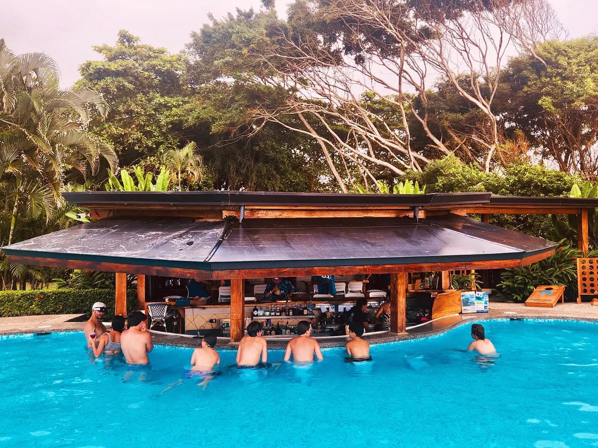 YoYo's swim-up bar at the private Hermosa Palms Beach Club pool